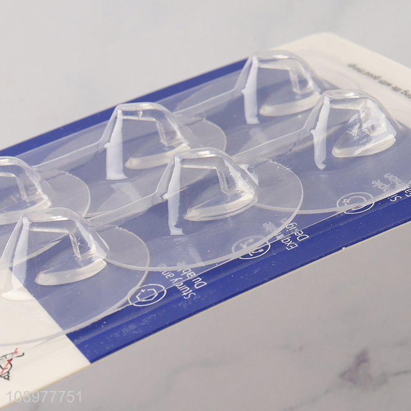 Most popular 6pcs clear home self adhesive hook sticky hook set