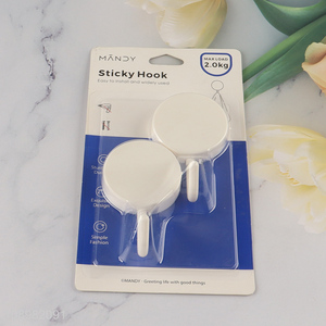 Top products 2pcs round <em>plastic</em> <em>hook</em> sticky <em>hook</em> adhesive <em>hook</em>