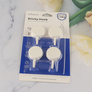 Latest products 4pcs round sticky <em>hook</em> adhesive <em>hook</em> <em>plastic</em> <em>hook</em>
