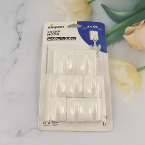 Latest design 8pcs <em>plastic</em> <em>hook</em> sticky <em>hook</em> adhesive <em>hook</em>