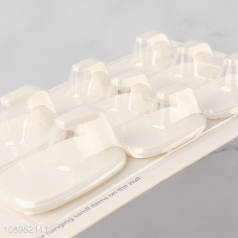 Best sale 8pcs white heavy duty sticky hook adhesive hook set