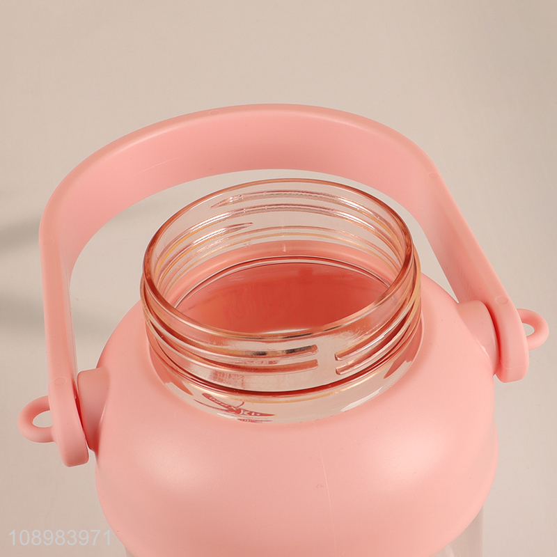 New Product 960ml Portable Plastic Water Bottle with Straw & Shoulder Strap