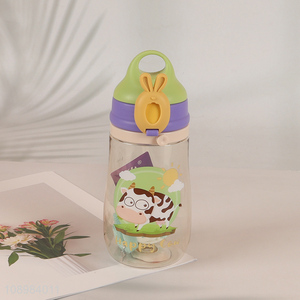 Wholesale 550ml Cute Cartoon Kids Water Bottle with Straw for Kindergarten