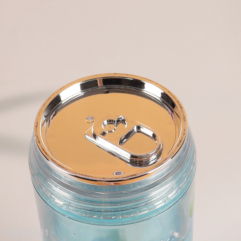 Wholesale 360ml Reusable Double Walled Plastic Can Tumbler Beer Juice Mug