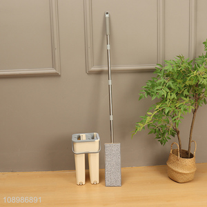 Good selling household cleaning tool flat mop with bucket set