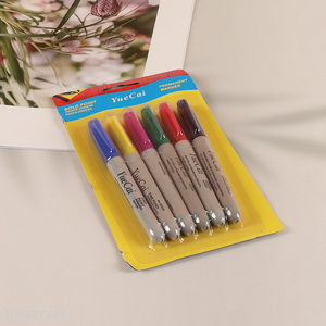 China Imports 6 Colors Quick Drying Permanent Markers for Wood Plastic Metal