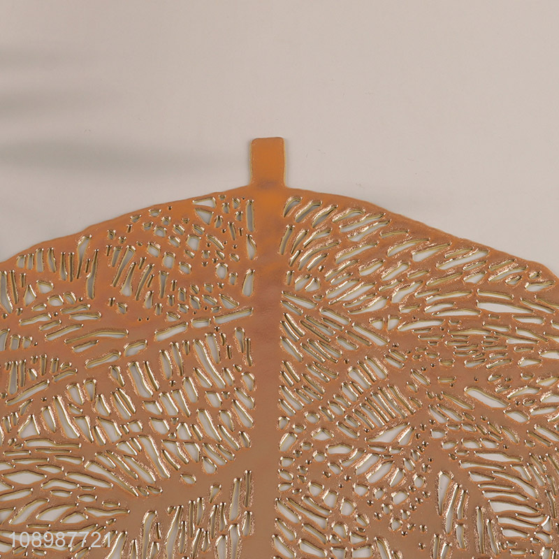 Wholesale Leaf Shaped Placemat Non-slip Metallic Placemat for Dining Table