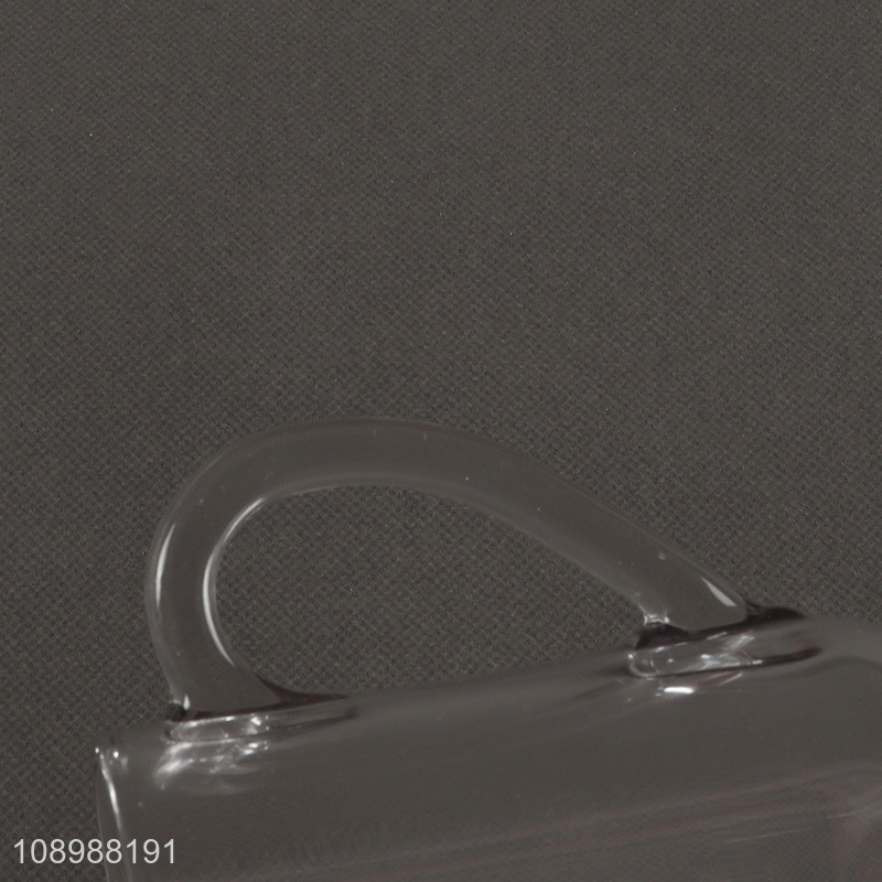 High Quality 300ml Footed Glass Water Cup Coffee Mug With Handle