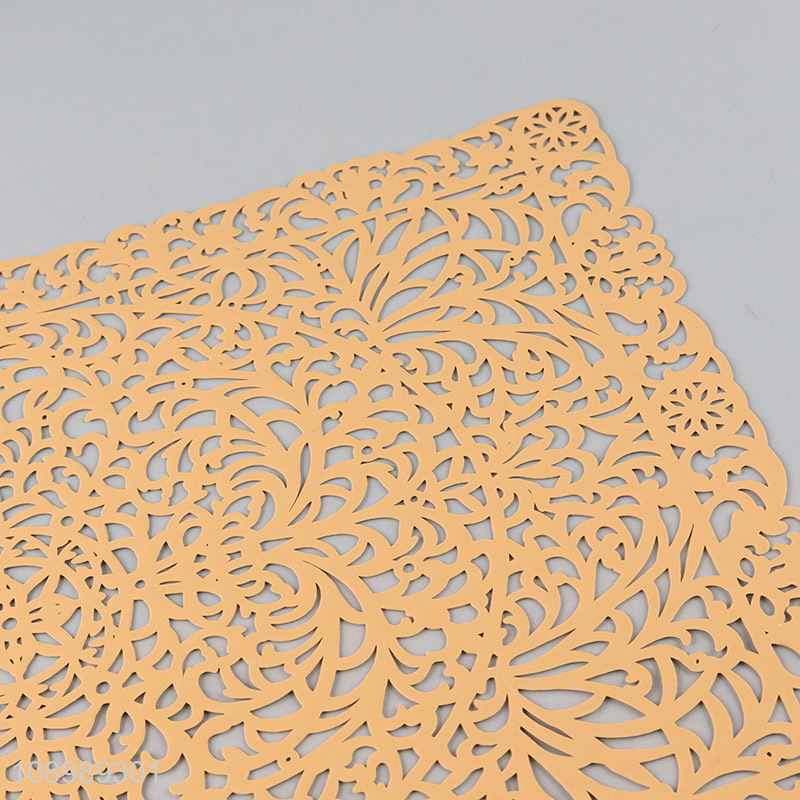 Hot products golden hollow tabletop decoration place mat dinner mat