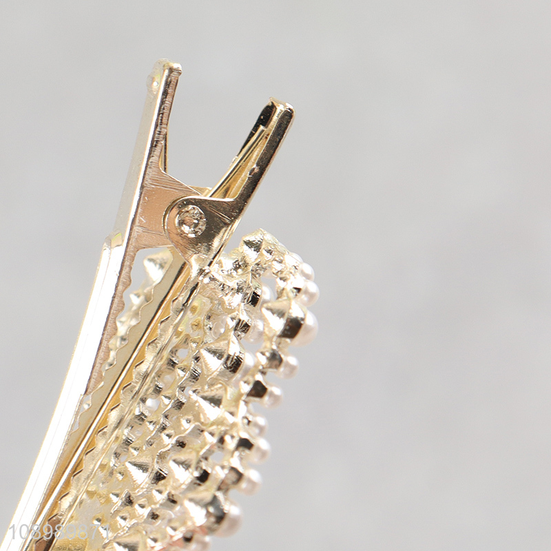 Most popular fashionable alloy girls hair accessories pearl hairpin