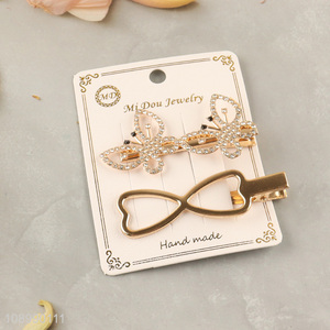 Hot selling fashionable butterfly alloy <em>hairpin</em> hair accessories set