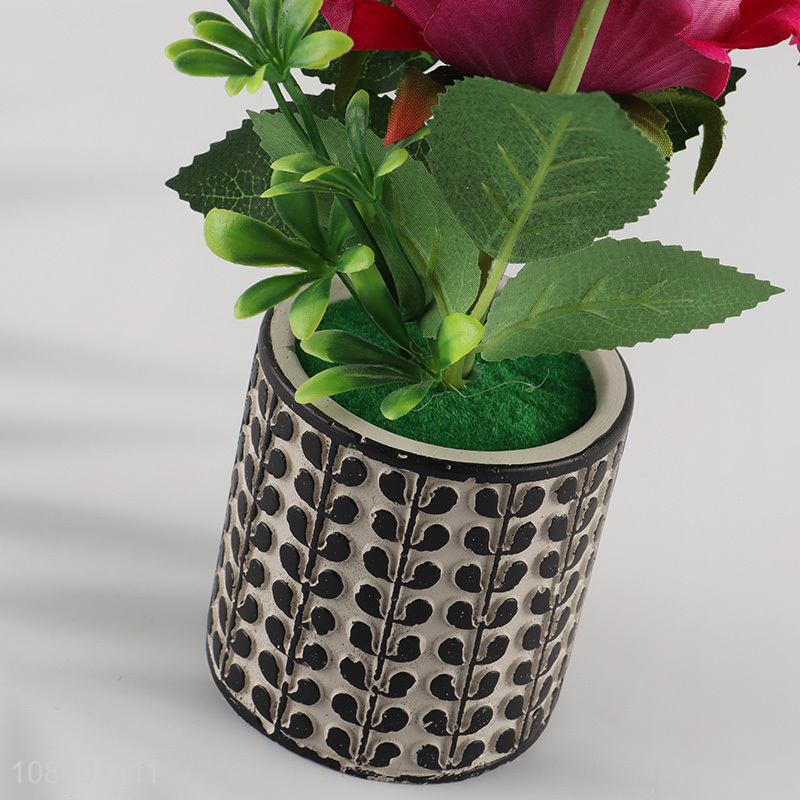 Hot items natural fake rose flower artificial potted plant