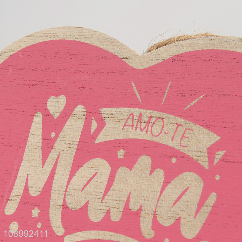 Good sale heart shape hanging wooden ornaments for decoration