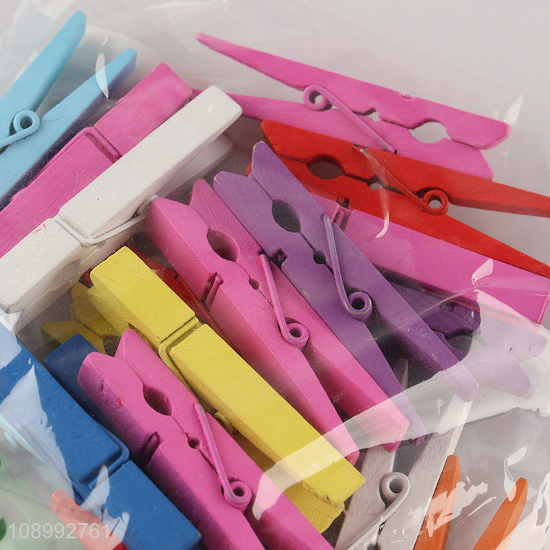 Popular products multicolor wooden clips diy paper clips