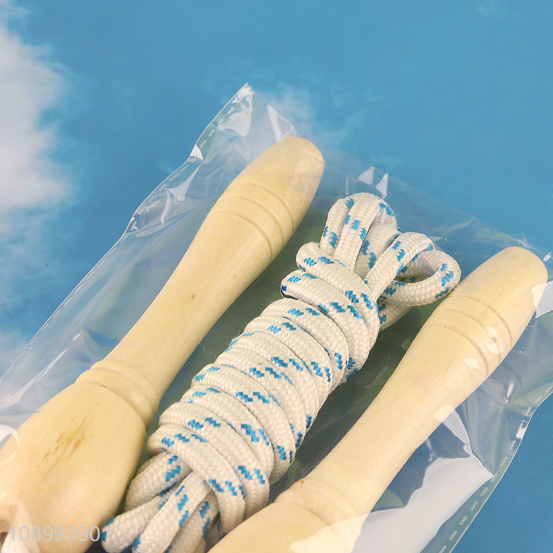 Top quality professional sports fitness jump rope with wooden handle