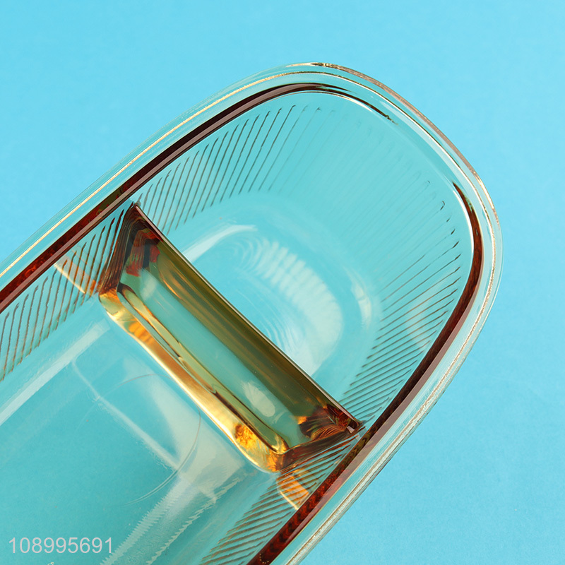 China wholesale 2compartment glass food container crisper preservation box