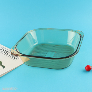 Top sale heat-resistant square glass baking pan baking tray wholesale
