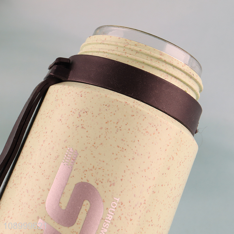 Best sale 550ml portable glass water bottle drinking bottle with plastic cover