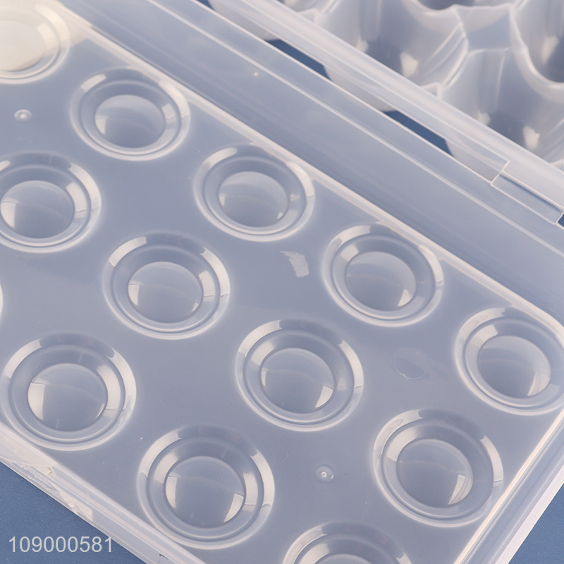 Wholesale 15 Slots Plastic Egg Container Reusable Egg Holder for Fridge