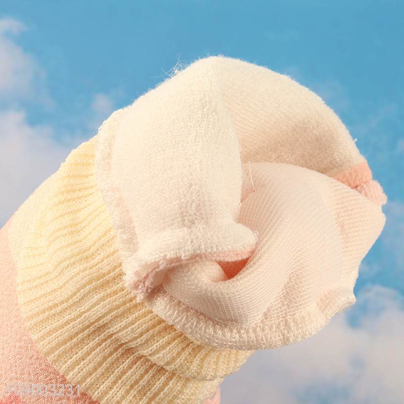 China Product Kids Loofah Shower Bath Gloves Exfoliating Body Scrubbers