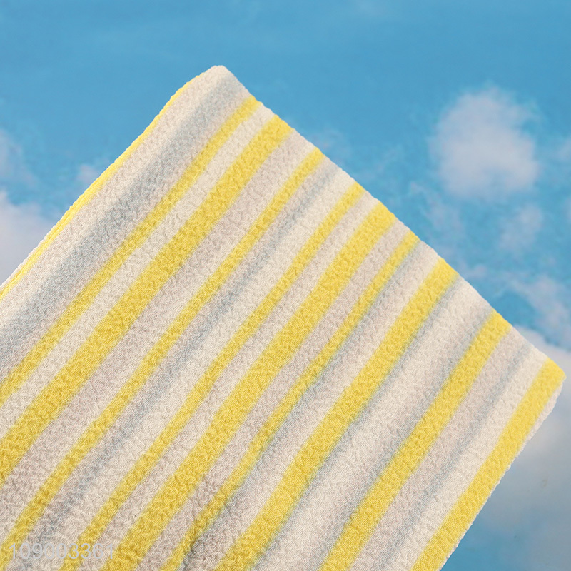 China Imports Vertical Striped Shower Gloves Exfoliating Mitts Bath Gloves