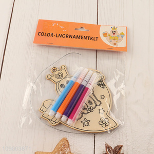 New Product Halloween DIY Coloring <em>Wooden</em> <em>Craft</em> Kit for Home Halloween Decor