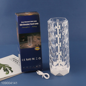 High Quality Crystal <em>Table</em> <em>Lamp</em> 3 Colors Dimmable Led Touch Night <em>Lamp</em> for Bedroom Restaurant
