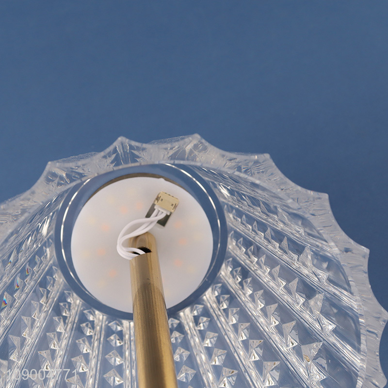 Hot Selling Crystal Table Light 3 Colors Stepless Dimmable Touch  USB Rechargeable Night Light