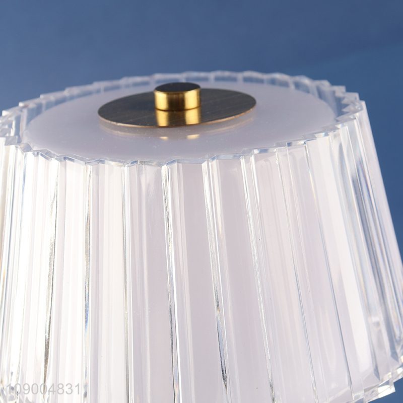Factory Price Cordless Crystal Table Light Rechargeable 3 Colors Stepless Dimmable Touch Lamp