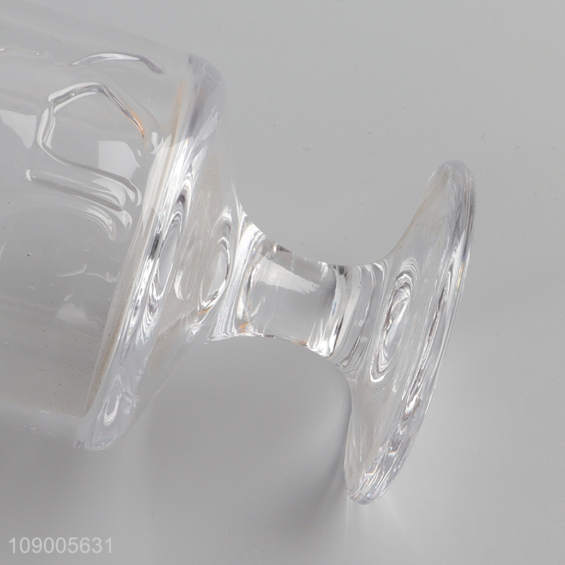 Hot selling clear glass embossed goblet coffee cup juice cup champagne glasses