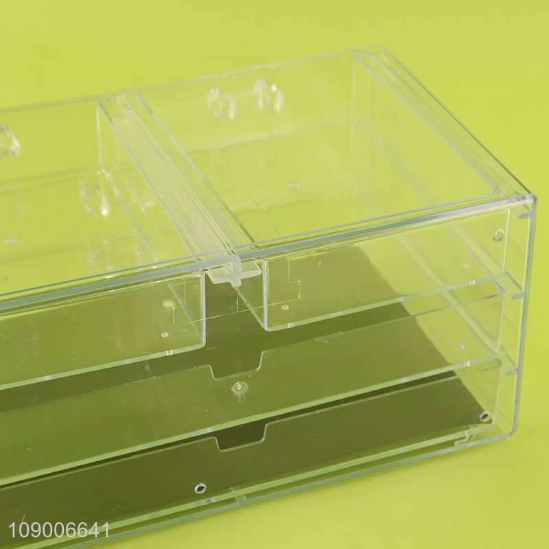 Factory Price Clear Plastic Desktop Makeup Organizer for Bathroom Vanity