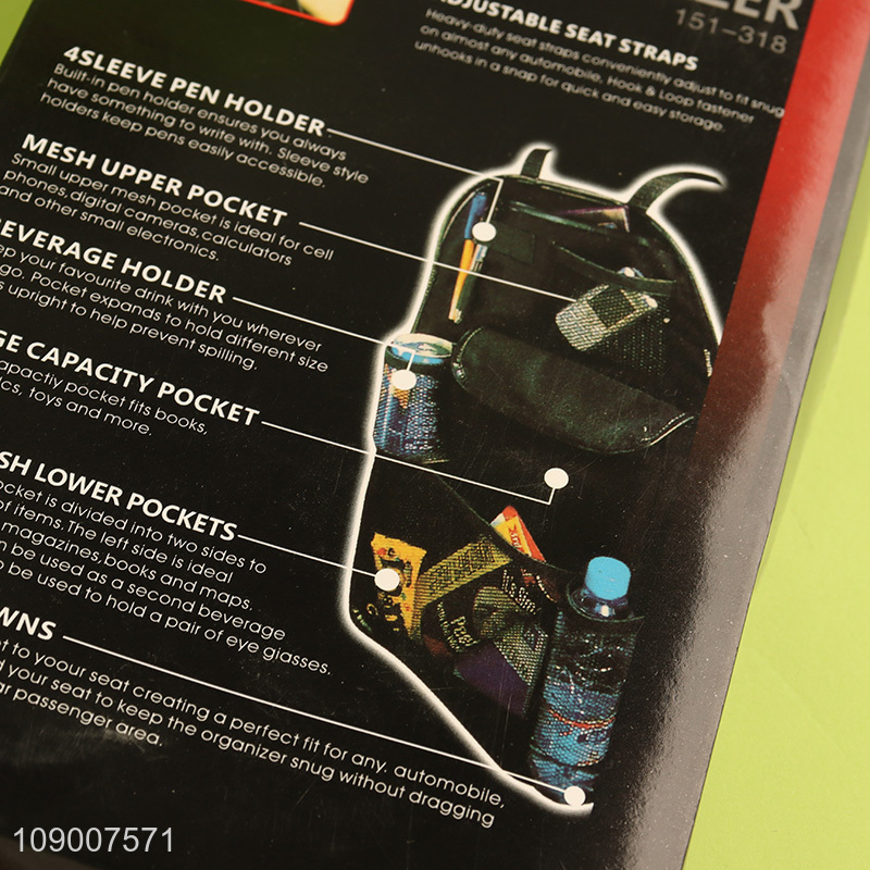 Hot Selling Backseat Car Organizer Back Car Storage Bag for Kids Adults