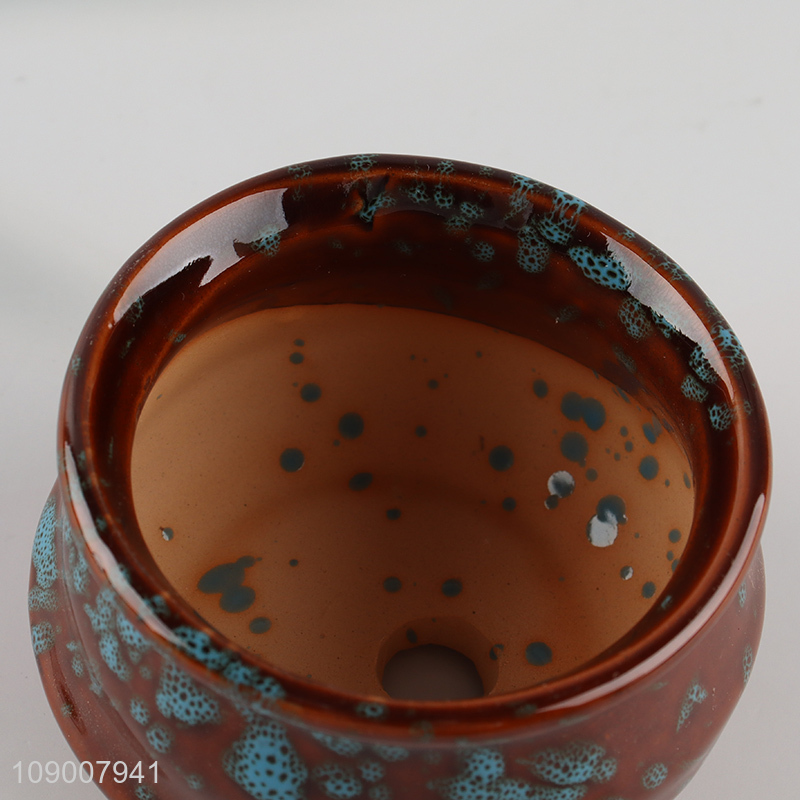 Wholesale Ceramic Flower Pot Glazed Succulent Planter for Indoor Outdoor Decor