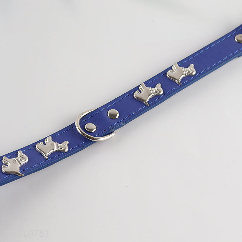 New Product Adjustable Heavy Duty Pu Leather Dog Collar Pet Collar