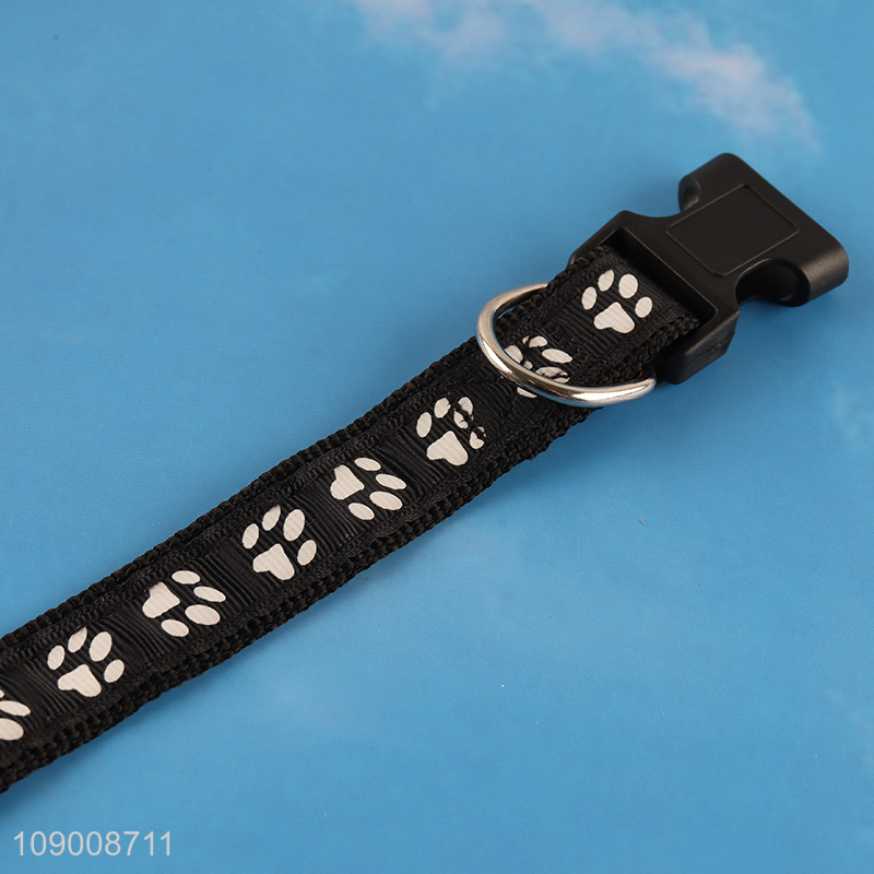 Online Wholesale Paw Print Dog Collar with Quick-Rlease Buckle