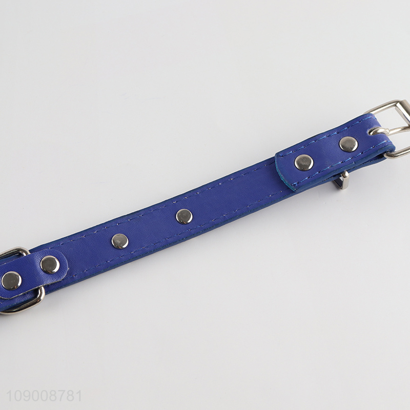 New Product Adjustable Heavy Duty Pu Leather Dog Collar Pet Collar