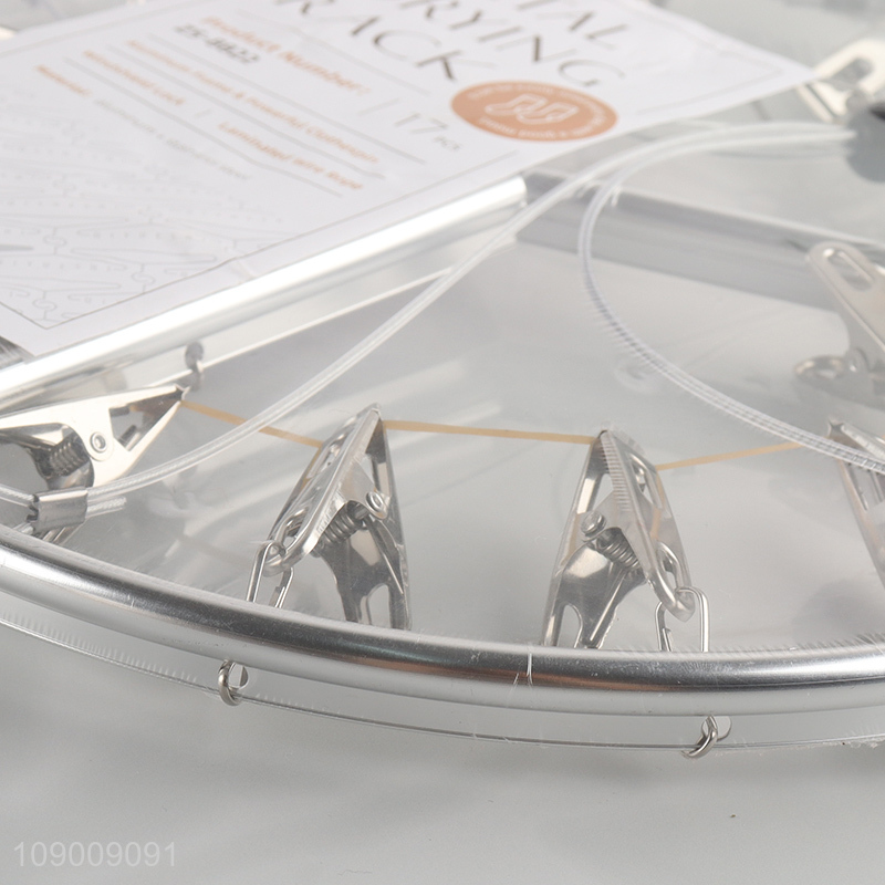 High Quality Aluminum Alloy Sock Underwear Drying Rack with 17 Pegs