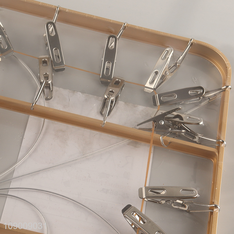 Good Quality Aluminum Alloy Windproof Laundry Drying Rack with 26 Pegs