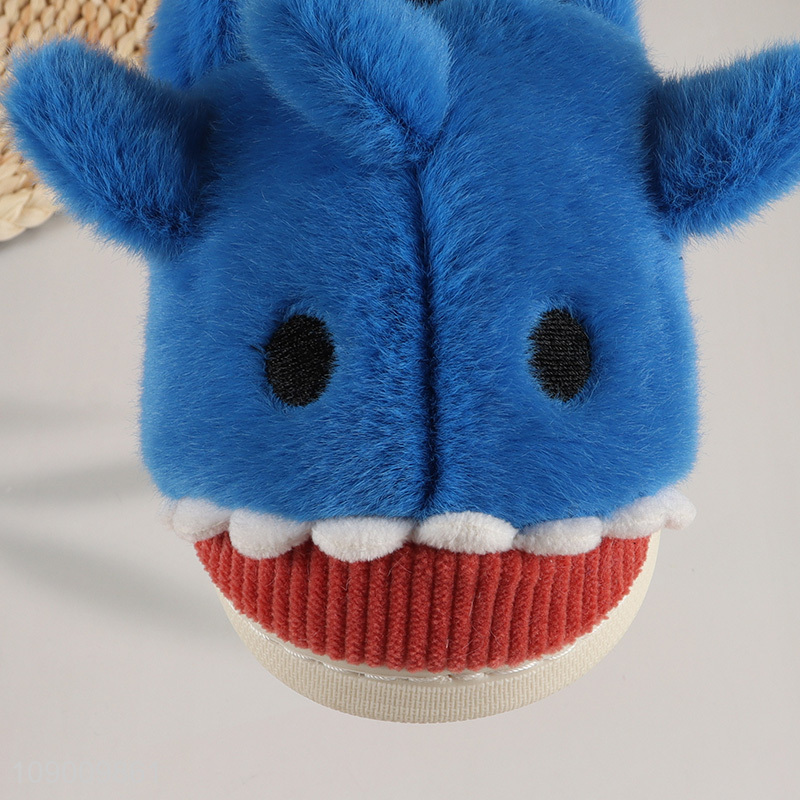 Popular products shark shape cartoon kids home slippers for winter