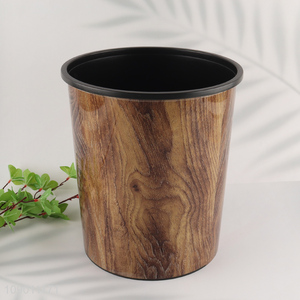 China Imports Wood Grain Trash <em>Can</em> <em>Garbage</em> Container Wastebasket for Bathroom