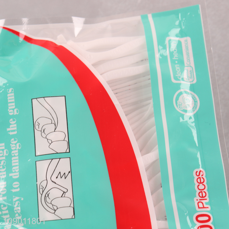 Good Quality 100 Count Disposable Dental Floss Picks for Adults Kids