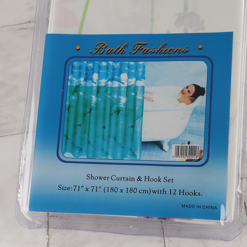 Hot Selling 71X71 Inch Mildew Resistant Plastic Bathroom Shower Curtain