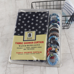 Wholesale 67*70 Inch Polyester <em>Shower</em> <em>Curtain</em> with 12 <em>Fabric</em> Covered Rings