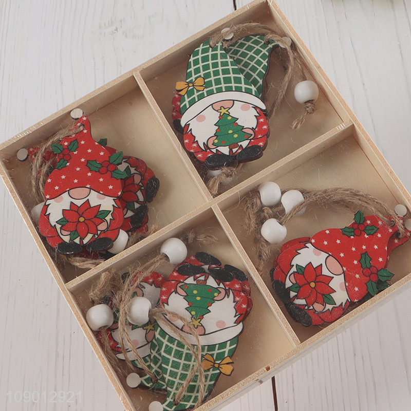 Best sale multicolor wooden christmas tree hanging decoration set wholesale