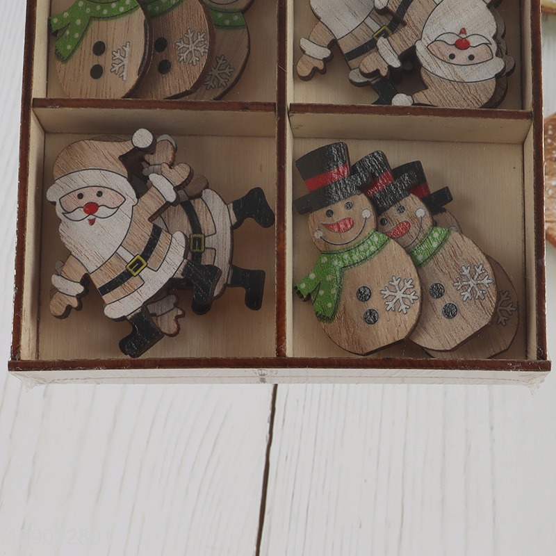 Good selling snowman Santa Claus wooden christmas tree hanging decoration