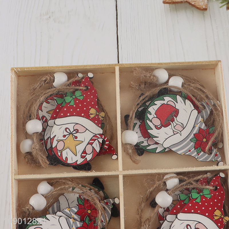 China products Santa Claus shape wooden christmas tree hanging decoration