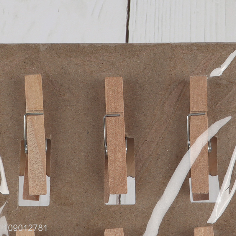 Popular products 6pcs bus shape wooden clips wood paper clips set