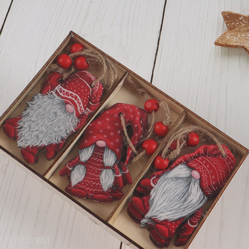 Best selling christmas tree gnomes wooden pendants ornaments wholesale