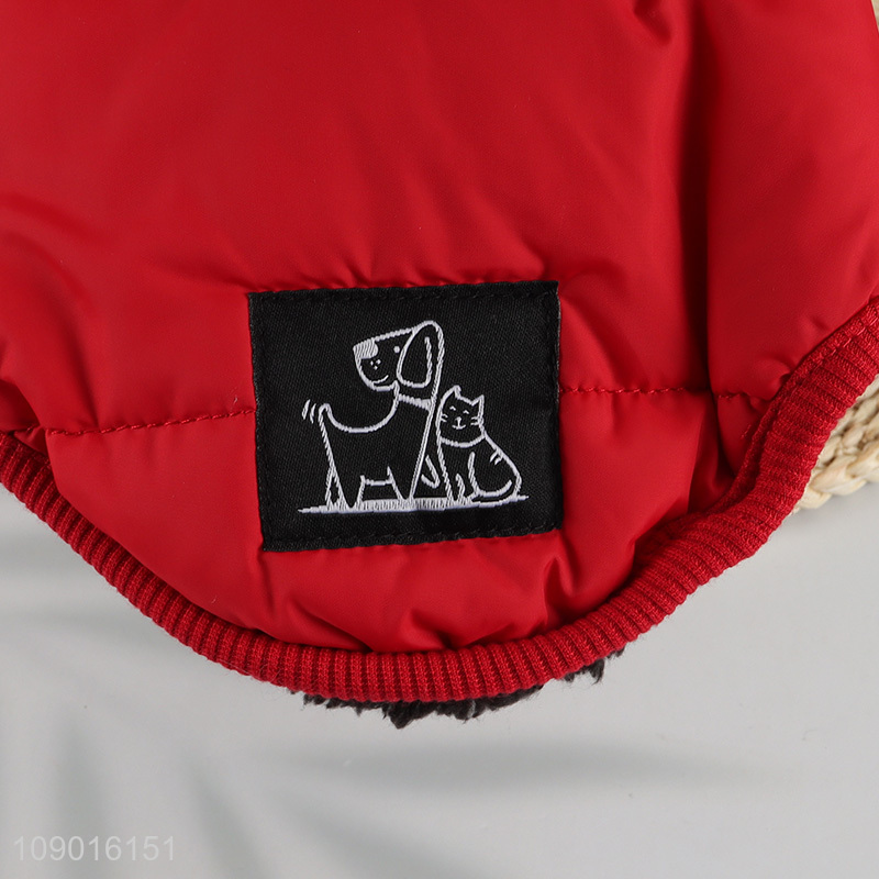 Hot products red winter warm pet clothes dog quilted coat for sale