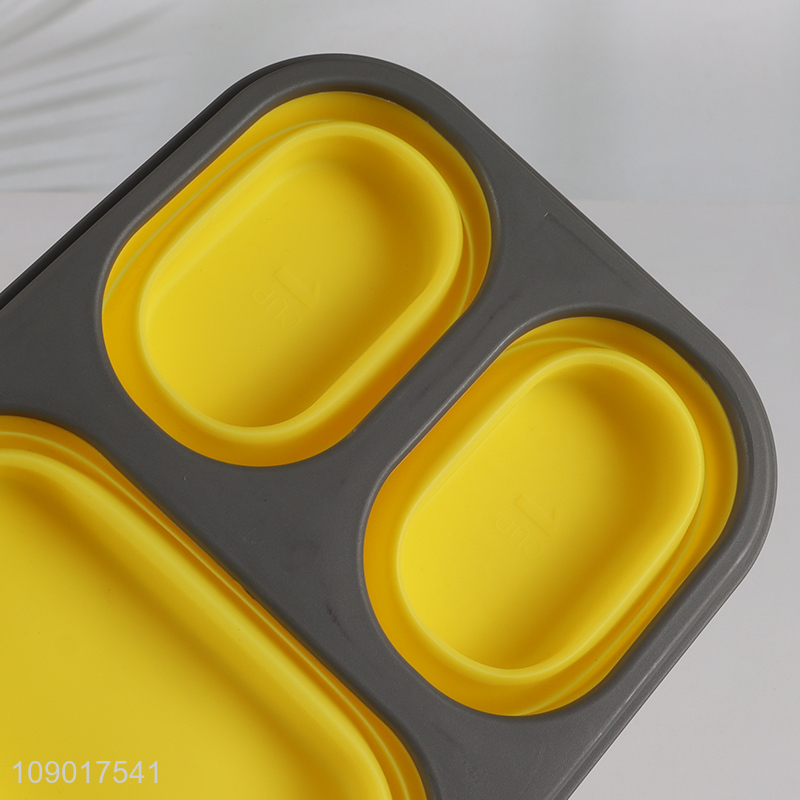 Hot selling portable school office folding silicone lunch box wholesale